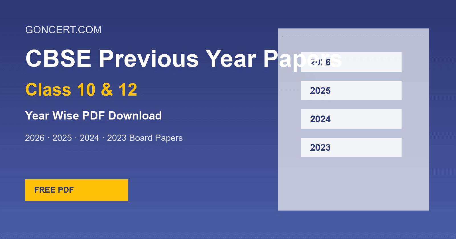 Download CBSE Previous Year Question Papers PDF for Class 10 and 12 with year wise board papers