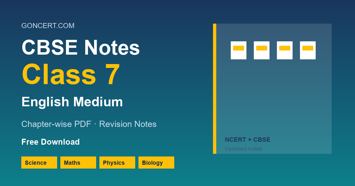 Notes Class 7 Science Social Science English Civics Maths PDF